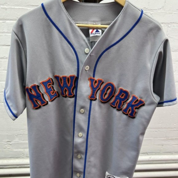 MLB New York Mets Majestic Road/Away Gray Adult Jersey #77 Glagowski M See Dim - Picture 1 of 9
